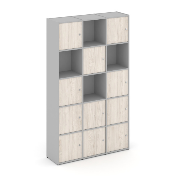 Стеллаж Locker Plus LK.K-009 1188x350x1983 (Серый | Денвер Светлый)