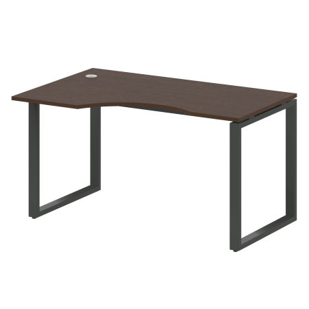 Стол криволинейный левый Metal System Style БО.СА-2 Л 1400x900x750 (Венге Цаво/Антрацит металл)