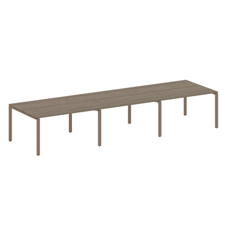 Переговорный стол 3 столешницы Metal System Style БП.ПРГ-3.3 4200x1235x750 (Вяз/Мокко металл)