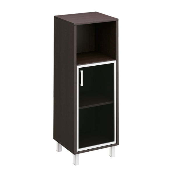 Шкаф для документов правый, дверь в алюминиевой раме + ниша Борн B 421-816 480x450x1310 (Венге)