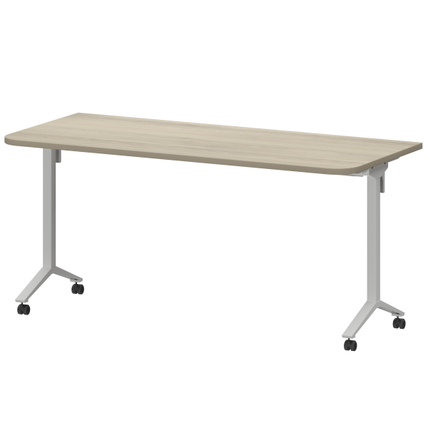 Стол мобильный складной радиусный Моби МБ25-160.70Р 1600x700x750 (Кронберг/Белый)