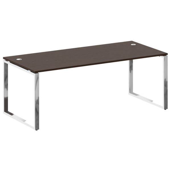 Стол рабочий руководителя на О-обр. м/к 2000x900x750 (Венге Цаво/Нерж. Сталь)