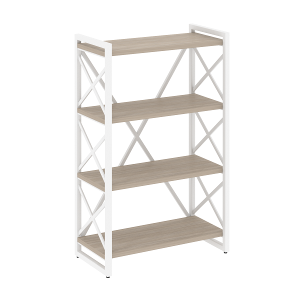 Стеллаж на регулируемых опорах-4 полки VR.L-MST.O-4.8 800x400x1280 (Дуб Аттик/Белый металл)