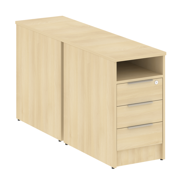 Тумба приставная двойная Metal System Style Б.ТП-2 412x1475x750 (Акация Лорка)