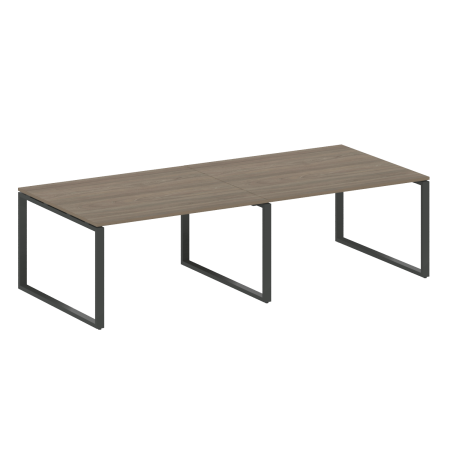 Переговорный стол 2 столешницы Metal System Style БО.ПРГ-2.3 2800x1235x750 (Вяз/Антрацит металл)