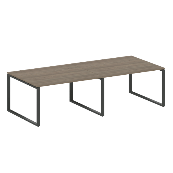 Переговорный стол 2 столешницы Metal System Style БО.ПРГ-2.3 2800x1235x750 (Вяз/Антрацит металл)