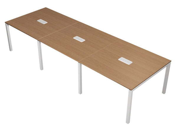 Стол для переговоров с кабель-каналом Profiquadro КВ 125 БВ 3600x1200x760 (Белый премиум / Вишня скандинавскаяСерый)