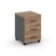 Тумба мобильная 3 ящика стандартные колеса SN.TM-002 (416х460х611) (Антрацит/Тиквуд Светлый)