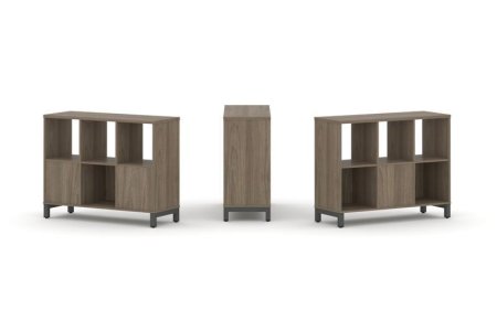 Набор стеллажа 2-х сторонний, 2 яруса SN.NSD-231 (1121х400х881) (Вяз Благородный/Металл Антрацит)