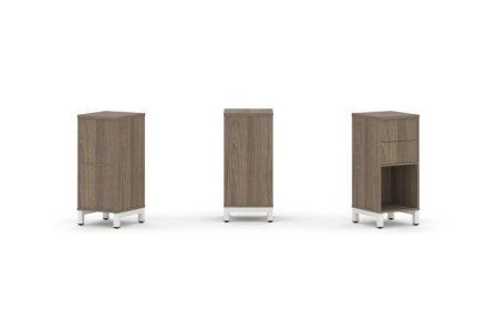 Набор стеллажа 1 сторонний, 2 яруса SN.NS-211 (387х400х881) (Вяз Благородный/Металл Белый)