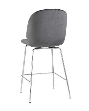 Стул полубарный Beetle со спинкой серый хромированные ножки (Стул полубарный Турин серый)