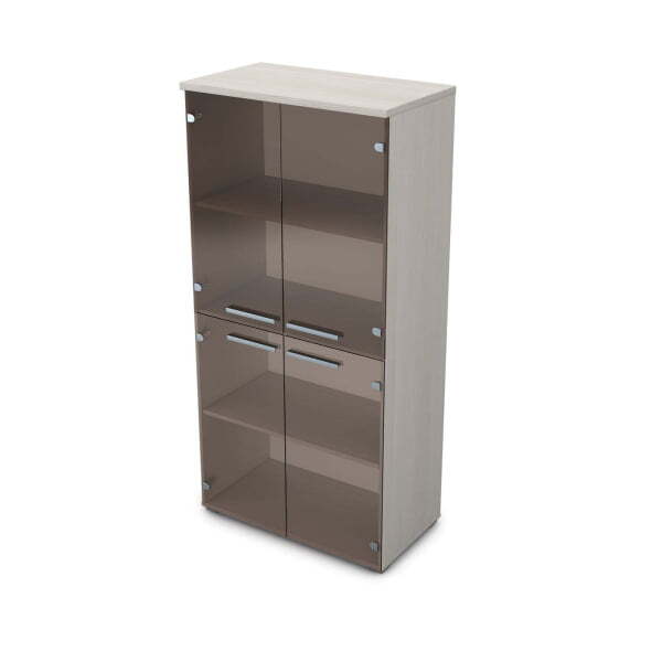 9Ш.004.7 Шкаф со стеклом (800x450x1645) (Ivory)