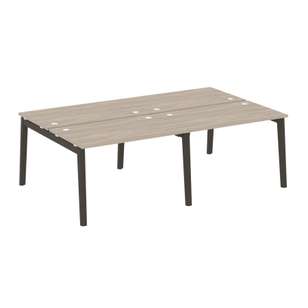 Рабочая станция на деревянных опорах Onix Wood OW.D.RS-4.2.7 2360x1475x750 (Дуб Аттик/Дуб Темный)
