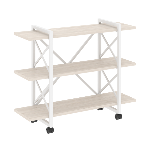 Стеллаж на колесных опорах-3 полки VR.L-MST.K-3.8V 1200x400x968 (Денвер Светлый/Белый металл)