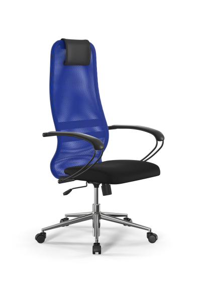 Кресло для руководителя Метта Sit 8 B1-8K - X1+UMF(X1) /Uh00/Wh00/K1bL(M09.B23.G18.W01) (Синий | Черный)