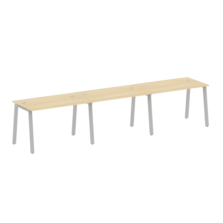 Рабочая станция на 3 рабочих места на А-образном м/к Metal System Style БА.СМ-3.2 3600x720x750 (Акация/Серый металл)