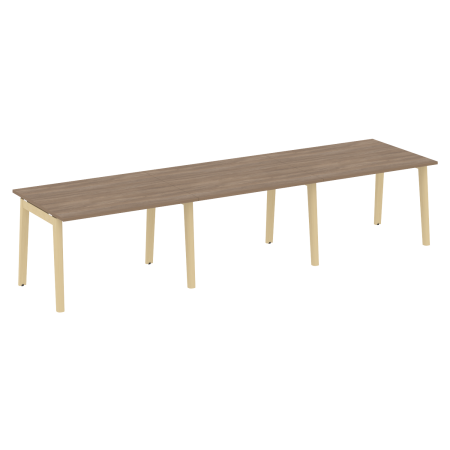Стол переговорный на деревянных опорах Onix Wood OW.PRG-3.2 3540x980x750 (Дуб Аризона/Дуб Светлый)