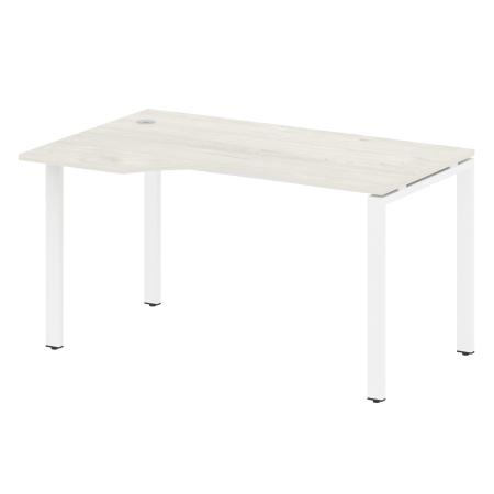 Стол криволинейный левый Metal System Style БП.СА-2 Л 1400x900x750 (Дуб Наварра/Белый металл)