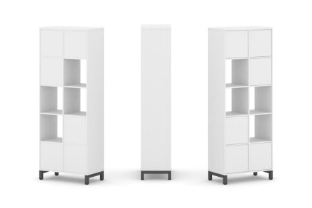 Набор стеллажа 1 сторонний, 5 ярусов SN.NS-521 (754х400х1982) (Белый/Металл Антрацит)