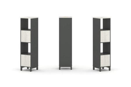 Набор стеллажа 1 сторонний, 4 яруса SN.NS-411 (387х400х1615) (Антрацит/Дуб Наварра/Металл Антрацит)