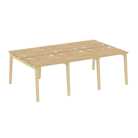 Рабочая станция на деревянных опорах Onix Wood OW.D.RS-6.0.7 2340x1475x750 (Тиквуд Светлый/Дуб Светлый)