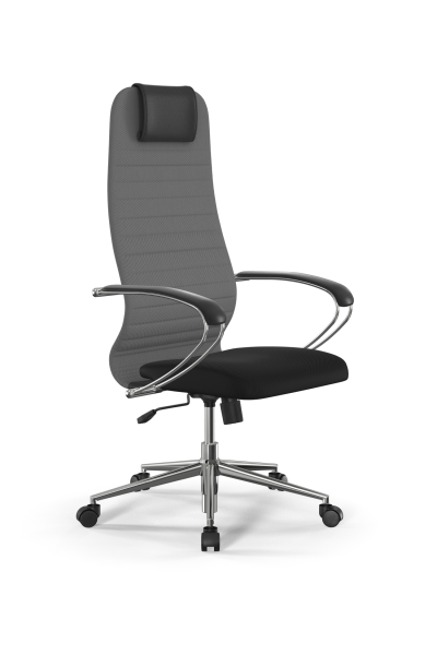 Кресло для руководителя Метта Sit 8 B1-10K - UMF(X1) /Uh02/Wh00/K1cL(M09.B23.G18.W01) (Светло-серый | Черный)