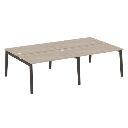 Рабочая станция на деревянных опорах Onix Wood OW.D.RS-4.3.8 2760x1635x750 (Дуб Аттик/Дуб Темный)