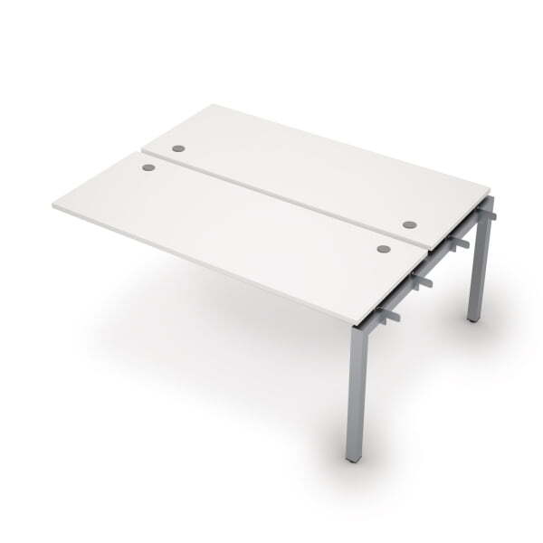 6МБС.5264 Бенч-система на 2 рабочих места, средний модуль (1600x1235x750) (Белый/Алюминий матовый)