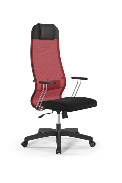 Кресло для руководителя Метта Sit 10 B1-111T - X2+UMF(X1) /Ub00/Wh00/T1bp-c(M09.B02.G15.W01) (Красный | Черный)