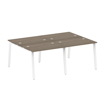 Рабочая станция на 4 рабочих места на А-образном м/к Metal System Style БА.СМ-4.1 2000x1475x750 (Вяз/Белый металл)