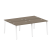 Рабочая станция на 4 рабочих места на А-образном м/к Metal System Style БА.СМ-4.1 2000x1475x750 (Дуб наварра/Серый металл)