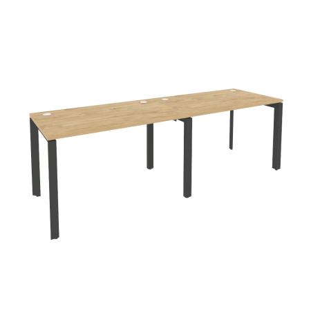 Рабочая станция на П-образном м/к Onix O.MP-RS-2.2.7 2360x720x750 (Тиквуд Светлый/Черный металл)