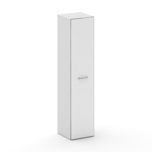Шкаф узкий высокий  универсальный Cross CR.SU-103 white (450x460x2000) (Белый Бриллиант UM-Лакобель Белый)