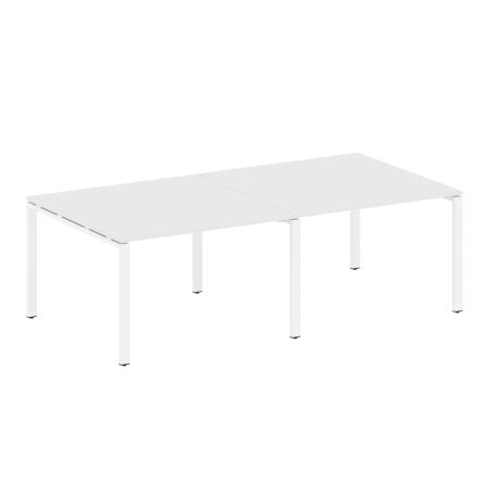 Переговорный стол 2 столешницы Metal System Style БП.ПРГ-2.2 2400x1235x750 (Белый/Белый металл)