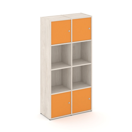 Стеллаж Locker Plus LK.K-005 798x350x1593 (Денвер Светлый | Оранжевый)
