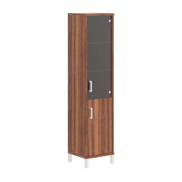 Шкаф узкий, глухая дверь с замком, правая+стекло тонированое Born B-431.5 R 475x450x2054 (Орех Даллас)