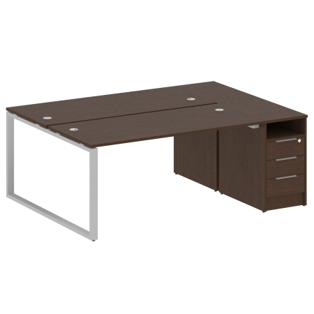 Рабочая станция Metal System Style БО.РС-СТП-2.4 2012x1475x750 (Венге Цаво/Серый металл)