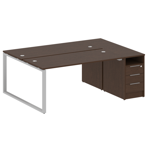 Рабочая станция Metal System Style БО.РС-СТП-2.4 2012x1475x750 (Венге Цаво/Серый металл)