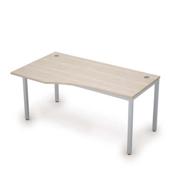 6М.020 Стол криволинейн.лев. (1600x900x750) (Шамони светлый/Алюминий матовый)