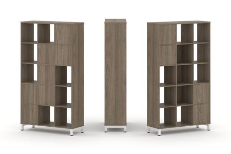 Набор стеллажа 1 сторонний, 5 ярусов SN.NS-531 (1121х400х1982) (Вяз Благородный/Металл Белый)