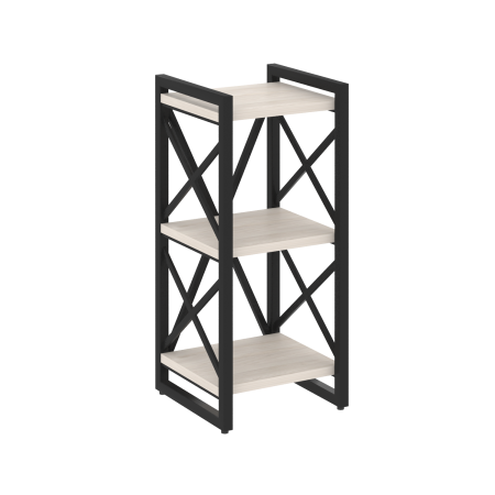 Стеллаж на регулируемых опорах-3 полки VR.L-MST.O-3.4 400x400x910 (Денвер Светлый/Черный металл)