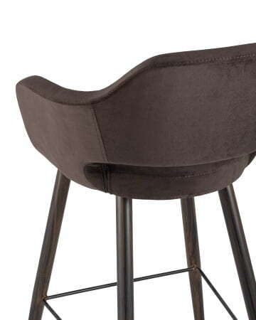 Стул барный Саймон велюр темно-коричневый (Стул барный Саймон темно-коричневый)