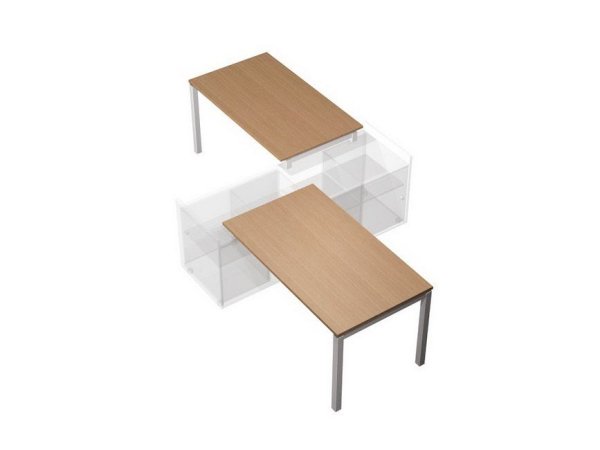 Рабочая станция (2х120) для опорной тумбы 180 левой/правой (БЕЗ ТУМБ) Profiquadro КВ 1104 БВ 2790x18 (Белый премиум / Вишня скандинавскаяСерый)