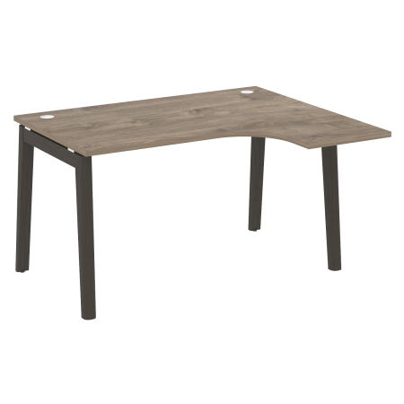 Стол эргономичный правый на деревянных опорах Onix Wood OW.SA-3R 1380x1180x750 (Тиквуд Темный/Дуб Темный)