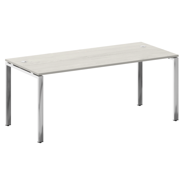 Стол рабочий руководителя на П-обр. м/к БП.СРР-5.8 1800x800x750 (Дуб Наварра/Нерж. Сталь)