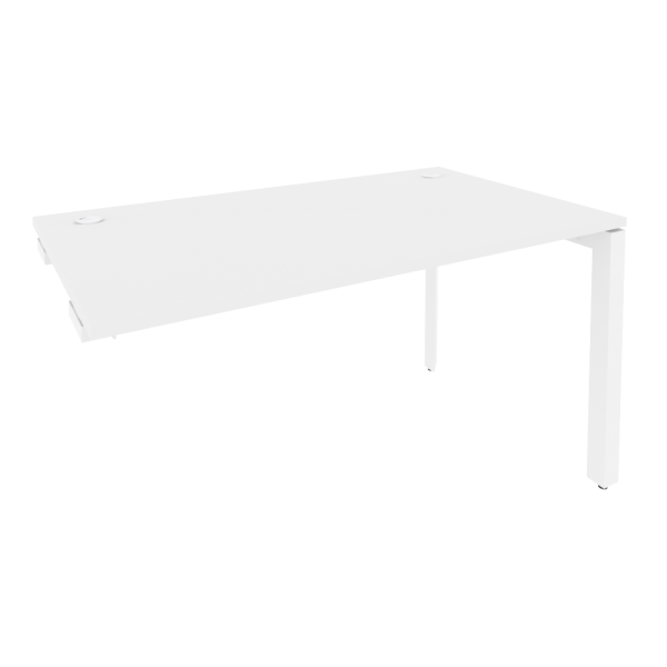 Стол-приставка на П-образном м/к к опорным элементам Onix O.MP-SPR-3.8 1380x800x750 (Белый Бриллиант/Белый Металл)