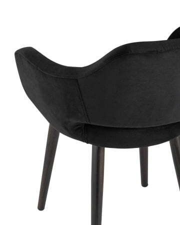 Стул с подлокотниками Саймон велюр черный (Стул Саймон черный)