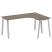 Стол криволинейный правый Metal System Style БА.СА-4 Пр 1600x1200x750 (Дуб Наварра/Серый металл)