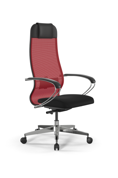 Кресло для руководителя Метта SynchroSit 10 B1-111K - X2+UMF(X1) /Ub00/Wh00/K1cL(M23.B22.G18.W03) (Красный | Черный)