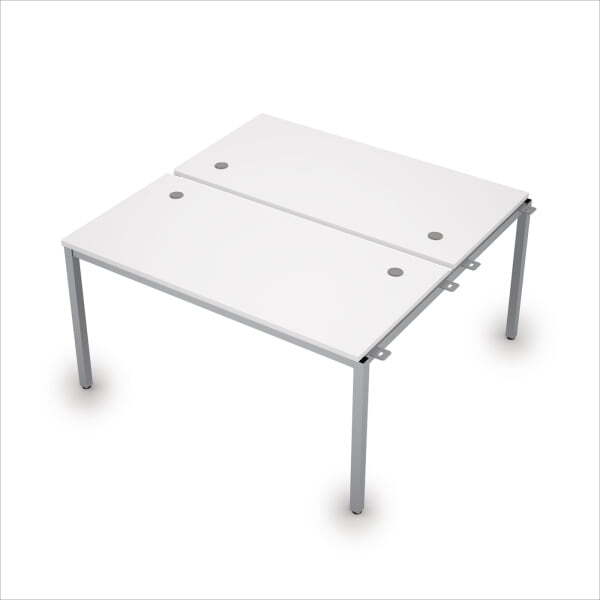 6МБН.279 Сдвоенные бенч-системы, начальный модуль (1400x1435x750) (Белый/Алюминий матовый)